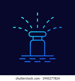 water sprinkler, irrigation line vector icon