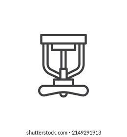 Icono de la línea del rociador de agua. signo de estilo lineal para concepto móvil y diseño web. Icono vectorial del contorno de rociador de jardín. Símbolo, ilustración del logotipo. Gráficos vectoriales