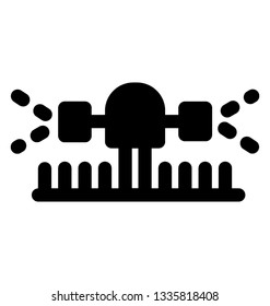 Water sprinkler solid icon design 