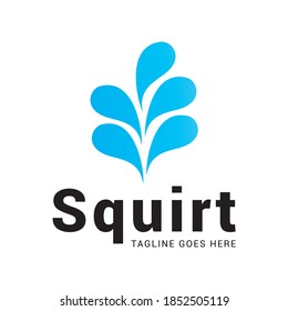 Water squirt fountain logo icon vector template.