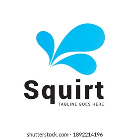 Water squirt fountain logo icon vector template.