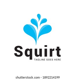 Water squirt fountain logo icon vector template.