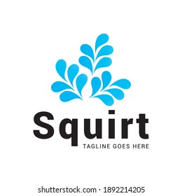 Water squirt fountain logo icon vector template.