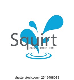 Water squirt fountain logo icon vector template.