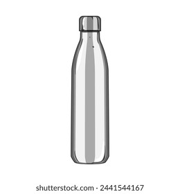 water stainless bottle cartoon. sport metal, steel aluminum, thermo reusable water stainless bottle sign. isolated symbol vector illustration