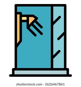 Icono de puesto de agua. Esquema del Vector de la parada de agua de color plano aislado