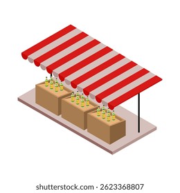 Water Stand Isometric for Market or Event Booth Design.