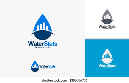 Water Stats logo designs vector