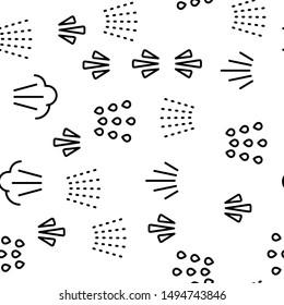 Water, Steam, Liquid Spray Vector Seamless Pattern Thin Line Illustration