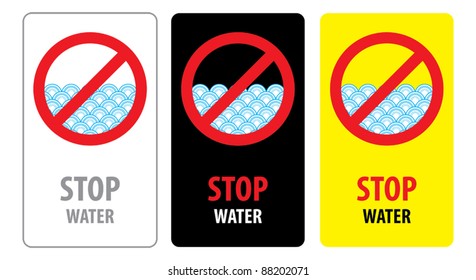 Water stop sign isolated on a white background