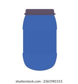 Water Storage Barrel Flat Illustration. Clean Icon Design Element on Isolated White Background