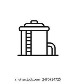 Wasser-Speicher-Logo-Zeichen Vektorgrafik Umriss