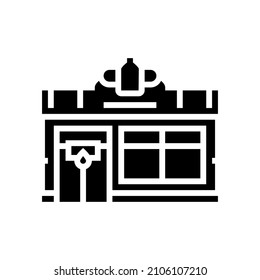 water store glyph icon vector. water store sign. isolated contour symbol black illustration