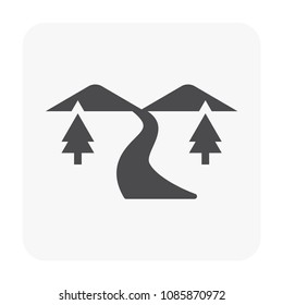 Water stream icon on white. black