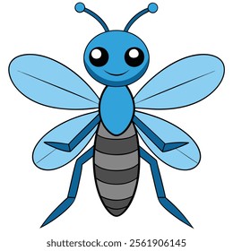 Water Strider insect flat vector illustration on white background