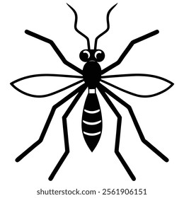 Water Strider insect flat vector illustration on white background