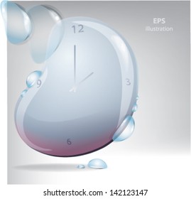 water style, clock background