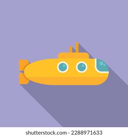 Water submarine icon flat vector. Underwater ship. Cute vehicle