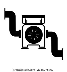 Water Suction Machine Icon, True Black Icon