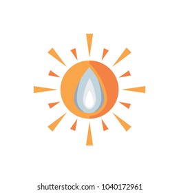 Water Sun Logo Icon Design