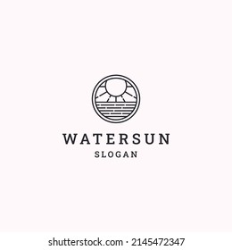 Water sun logo icon design template vector illustration