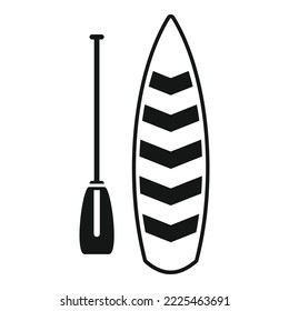 Water sup surf icon simple vector. Paddle board. Beach surfer