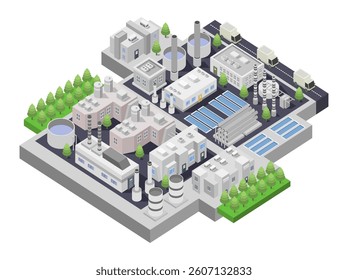 Water supply concept isometric on white background