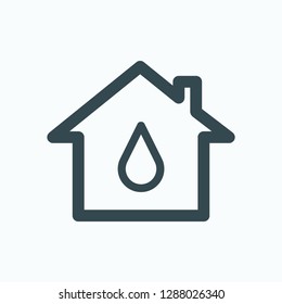 Water supply icon, water supply home vector icon
