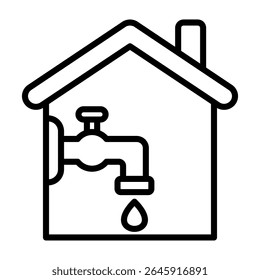 Water Supply Icon Line Vector Illustration