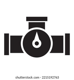 Water supply icon vector design template in black color isolated sign on white background