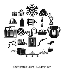 Water supply icons set. Simple set of 25 water supply vector icons for web isolated on white background