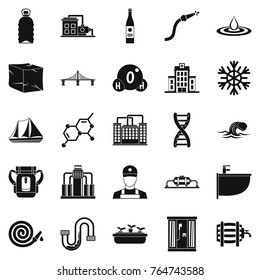 Water supply icons set. Simple set of 25 water supply vector icons for web isolated on white background