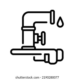 Water supply installation black line icon. Pictogram for web page