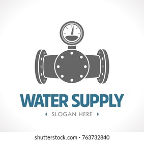 Water supply and sewage system - concept logo 
