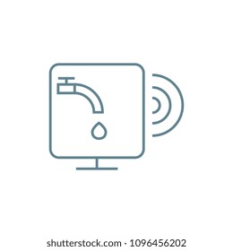 Water supply system management linear icon concept. Water supply system management line vector sign, symbol, illustration.