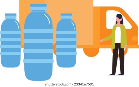 Water supply van Vector Illustration that can be easily modified or edit

