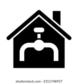 Icono De Glifo Vector De Abastecimiento De Agua Para Uso Personal Y Comercial.
