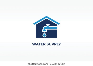 WATER SUPPLY vector, icon or logo sign isolated symbol illustration