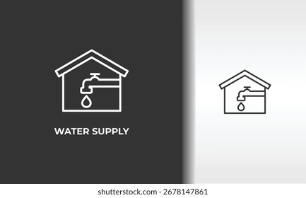 Wasserversorgung Vektor, Symbol oder Logo-Zeichen, einzelne Symbolgrafik