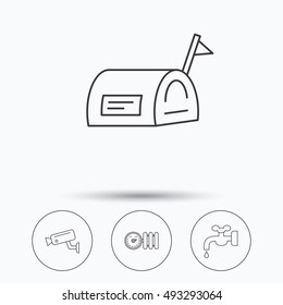 Water supply, video camera and mailbox icons.