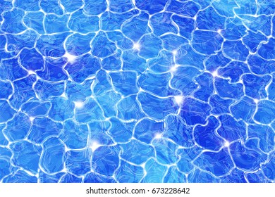 Water surface abstract background. Swimming pool ripples with sun reflection. Vector illustration