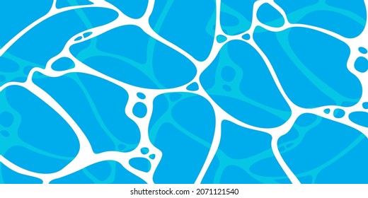 Water surface, aqua pattern flat backdrop, ocean blue lagoon background.