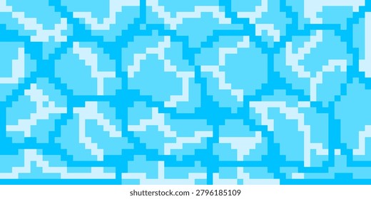 Water surface background with pixel art.
