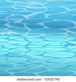 Water surface background in pool. Vector illustration of blue clean water in flat style.