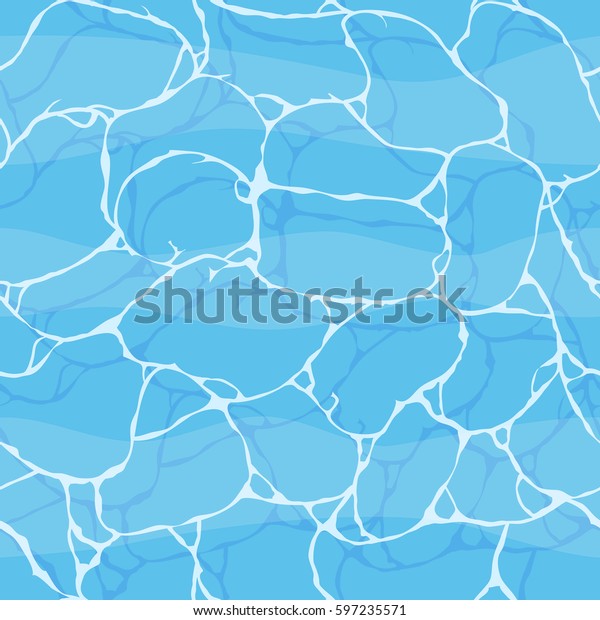 水面の背景 水上の反射 サーフェス水面のテクスチャー上面図 シームレスなパターン のベクター画像素材 ロイヤリティフリー