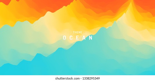 Superficie de agua. Fondo abstracto azul. Ilustración vectorial para el diseño.
