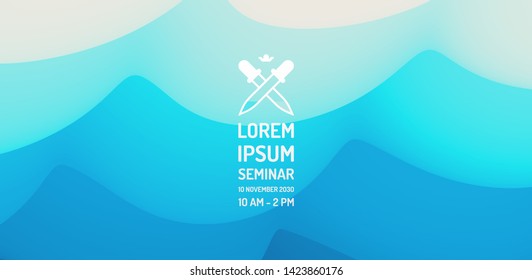 Water surface. Blue abstract background. Vector illustration for design.