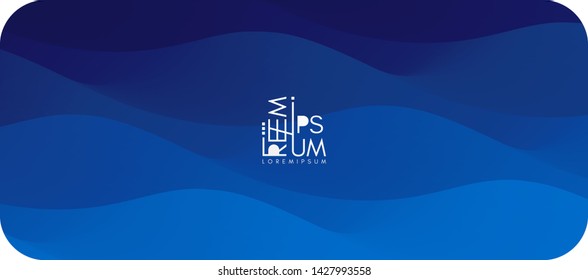 Water surface. Blue abstract background. Vector illustration for design.