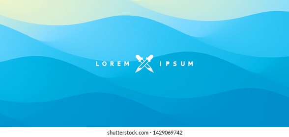Water surface. Blue abstract background. Vector illustration for design.