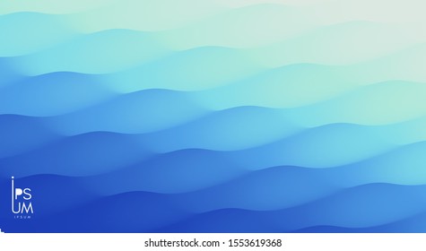 Superficie de agua. Fondo abstracto azul. Ilustración vectorial para el diseño.